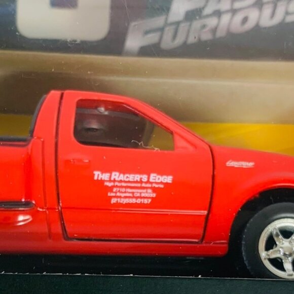 Fast Furious Die Cast Brians Ford F150 SVT Lightning Red Pickup Truck Jada NEW - Picture 10 of 10